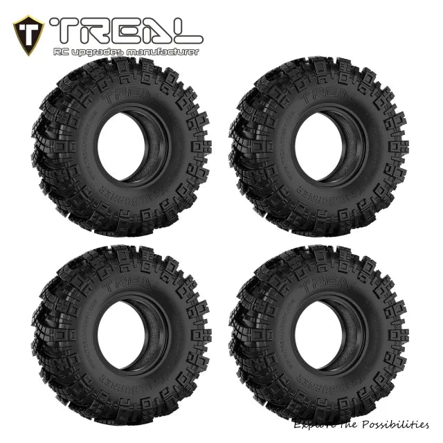 TREAL 1.0 Tires Rock Terrain Crawler Tires for TRX4M SCX24 1/18 1/24 RC Crawlers-Type C