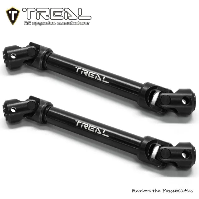 TREAL Harden Steel Driveshafts (2) 91-125mm Universal Center Drive Shaft Upgrades for Axial 1/10 SCX10 III Capra