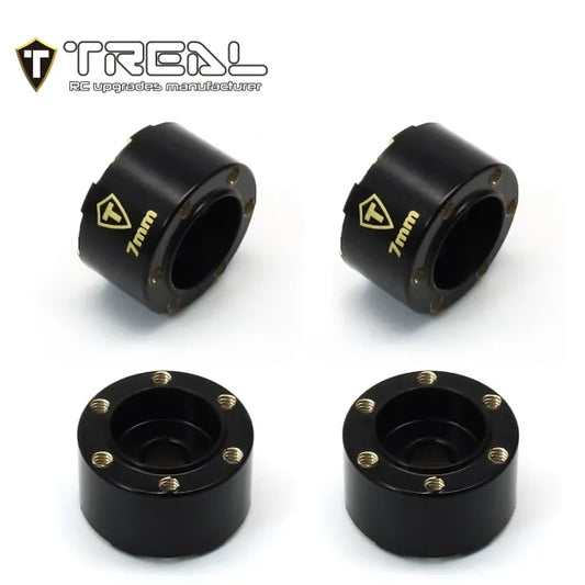 TREAL 1.0 Wheel Hubs Brass Weights 7mm Hex Hub Extension (4P) 7mm/9mm Widen Adapters Compatible with SCX24 TRX4M