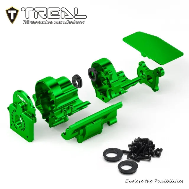 TREAL 7075 Aluminum Transmission Housing Case Set for Axial 1/8 AXP8 Gilamon