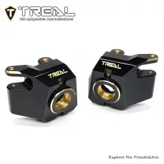 TREAL Brass Front Steering Knuckles for SCX10 III Straight Axle Compatible with SCX10 III Jeep CJ-7/ Early Ford Bronco