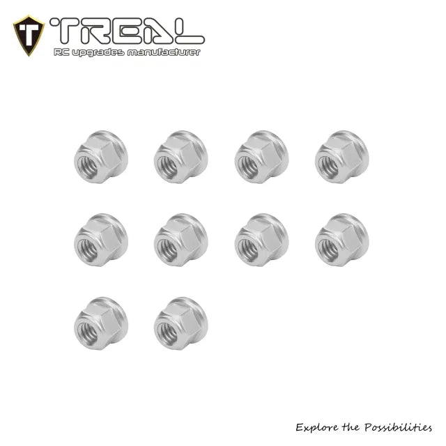 TREAL Aluminum 7075 M2 Nuts (10P) for Axial SCX30