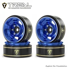 TREAL 1.0 Aluminum Beadlock Wheels Five Spoke Classic Wheel Rims Set (4P) for 1/24 RC SCX24 FCX24 TRX4M-Type G