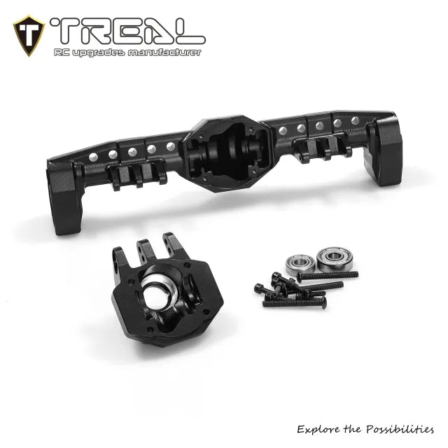 TREAL 7075 Aluminum Rear Portal Axle Housing (Diamond) for Axial SCX10 III 1/10 RC Crawler