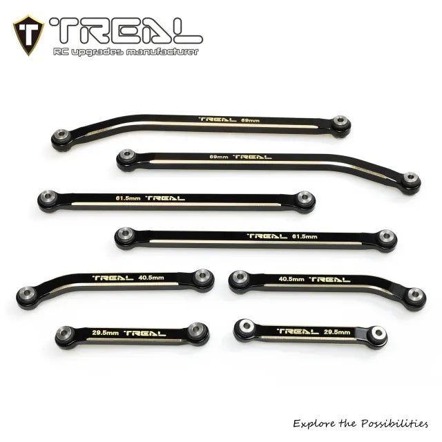 TREAL Brass High Clearance Links Set(8P) CNC Chassis Link Set for SCX24 AXI90081 Deadbolt Betty