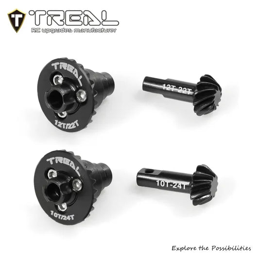 TREAL TRX4M Overdrive Gears 22T/12T and Underdrive Gears 24T/10T for TRX-4M Bronco Defender K10 F150