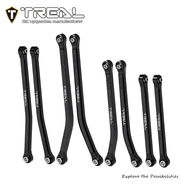 TREAL 7075 Aluminum High Clearance Chassis Links(8P) Set for Axial SCX30