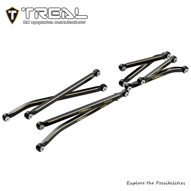 TREAL Brass High Clearance Links(8P) Heavy Weight 44g Chassis Linkages for SCX24 Gladiator Dodge Summit Axial 1/24 RC Crawler Car