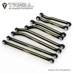 TREAL TRX-4M Brass High Clearance Chassis Links Upper and Lower Linkages Set (8pcs) for 1/18 TRX4M K10 F150 High Trail