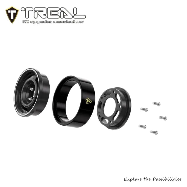 TREAL Aluminum Beadlock Wheels (4P) for Axial SCX30