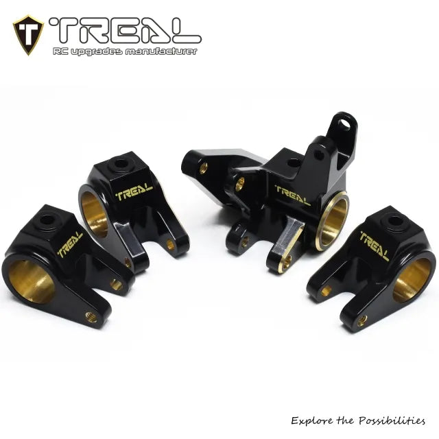 TREAL Brass Axle Tube Link Mount Set Shocks Mounts (4) Weight Upgrades for 1/10 SCX10 PRO