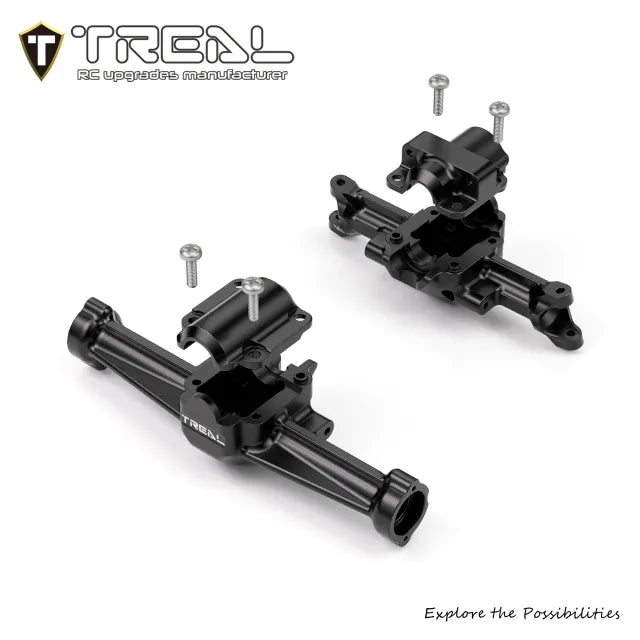 TREAL SCX30 Front and Rear Axle Housings Set CNC Machined 7075 Aluminum Upgrades