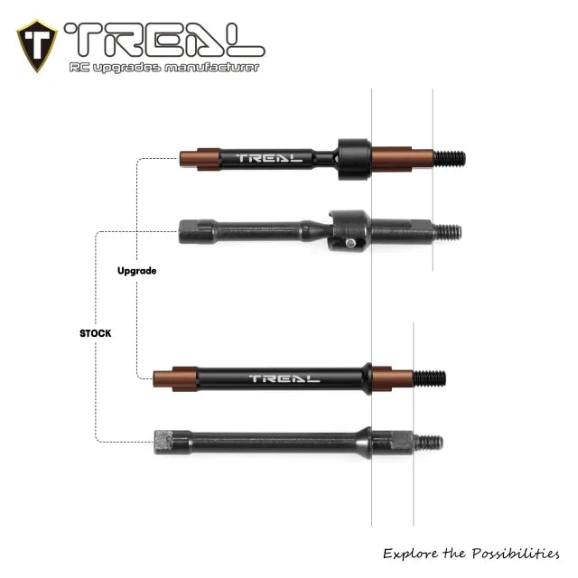 TREAL Harden Steel CVD Driveshafts Axle Shafts for Axial SCX30