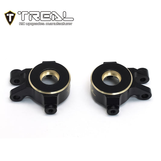 TREAL Brass Front Steering Knuckles Set 9.7g/pc (2P) L&R Heavy Weight Upgrades for 1/18 TRX4M Defender Bronco