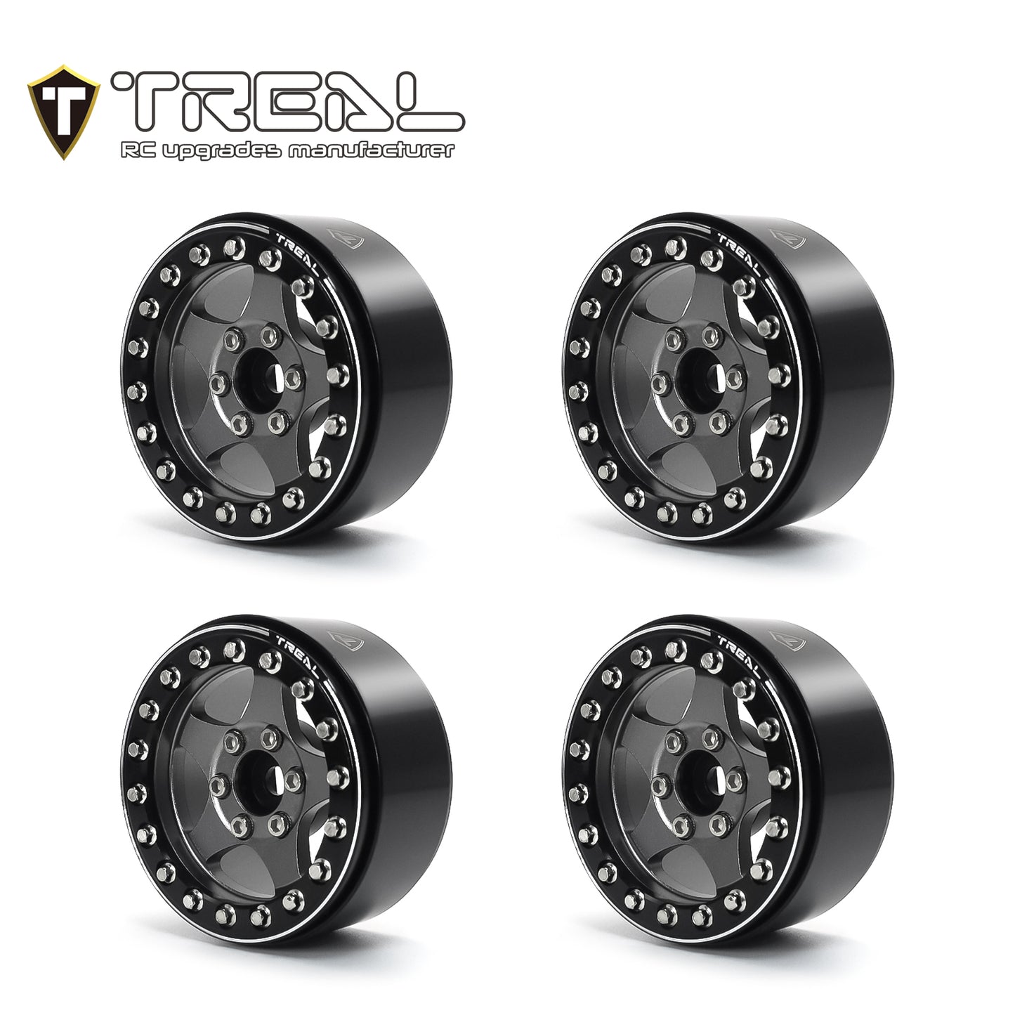 Treal 1.9 Wheels (4pcs) Beadlock Crawler Wheels for 1:10 Scale RC Truck-Type E