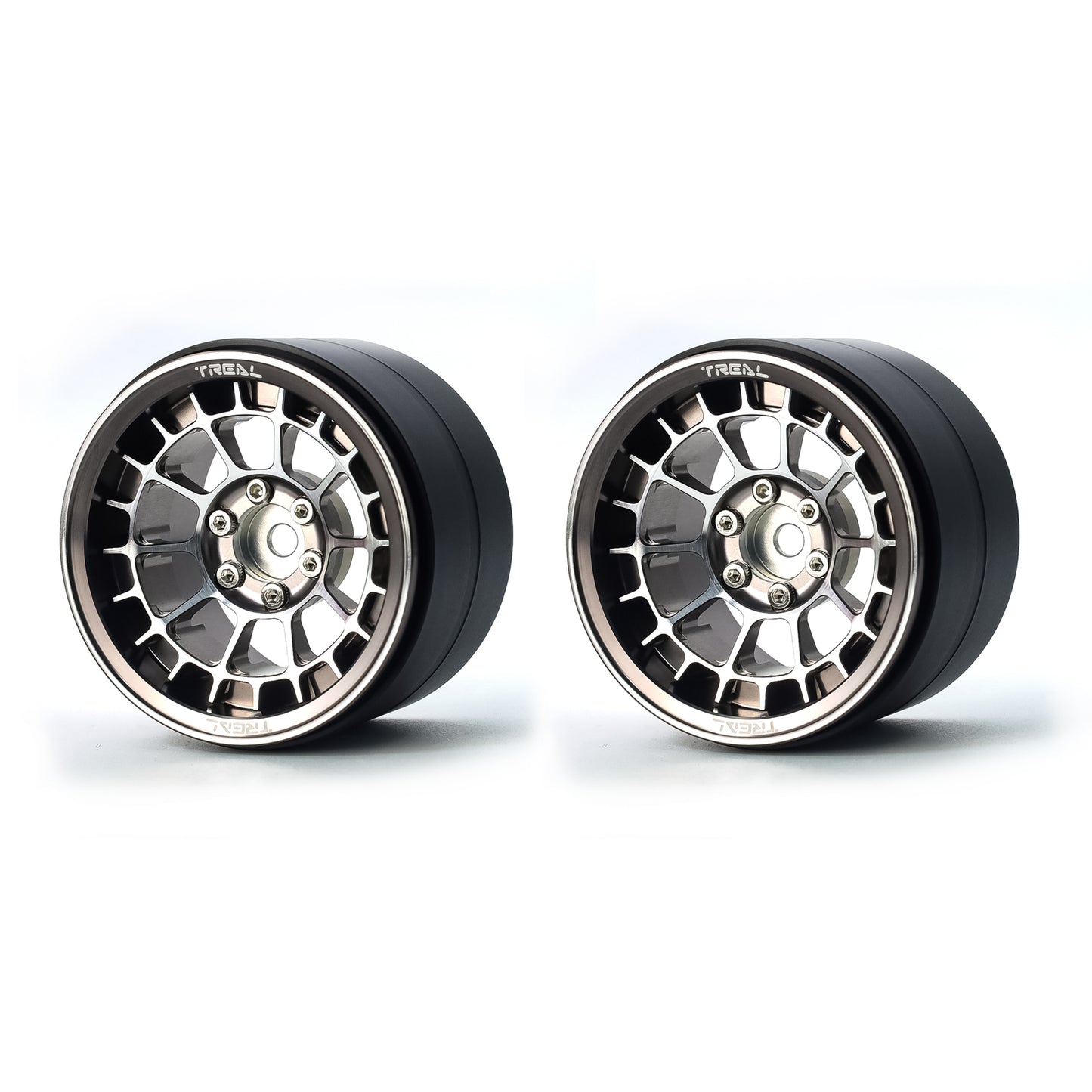 Treal Aluminium 2.2 Beadlock Wheels Rims(2)pcs Fit RC Crawler Mud Truck 2.2 Tires for Ryft Wraith RR10 -Type A