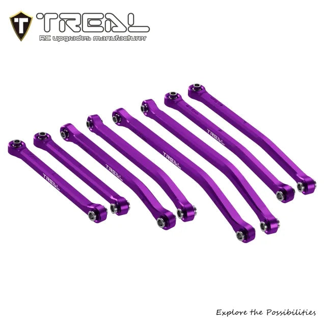 TREAL 7075 Aluminum High Clearance Chassis Links(8P) Set for Axial SCX30