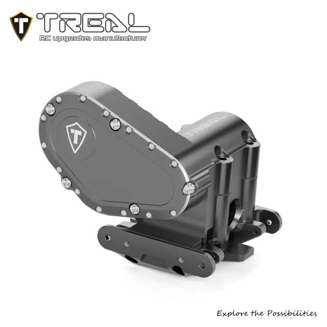 TREAL Aluminum 7075 Transmission Case And Skid Plate for Axial SCX30