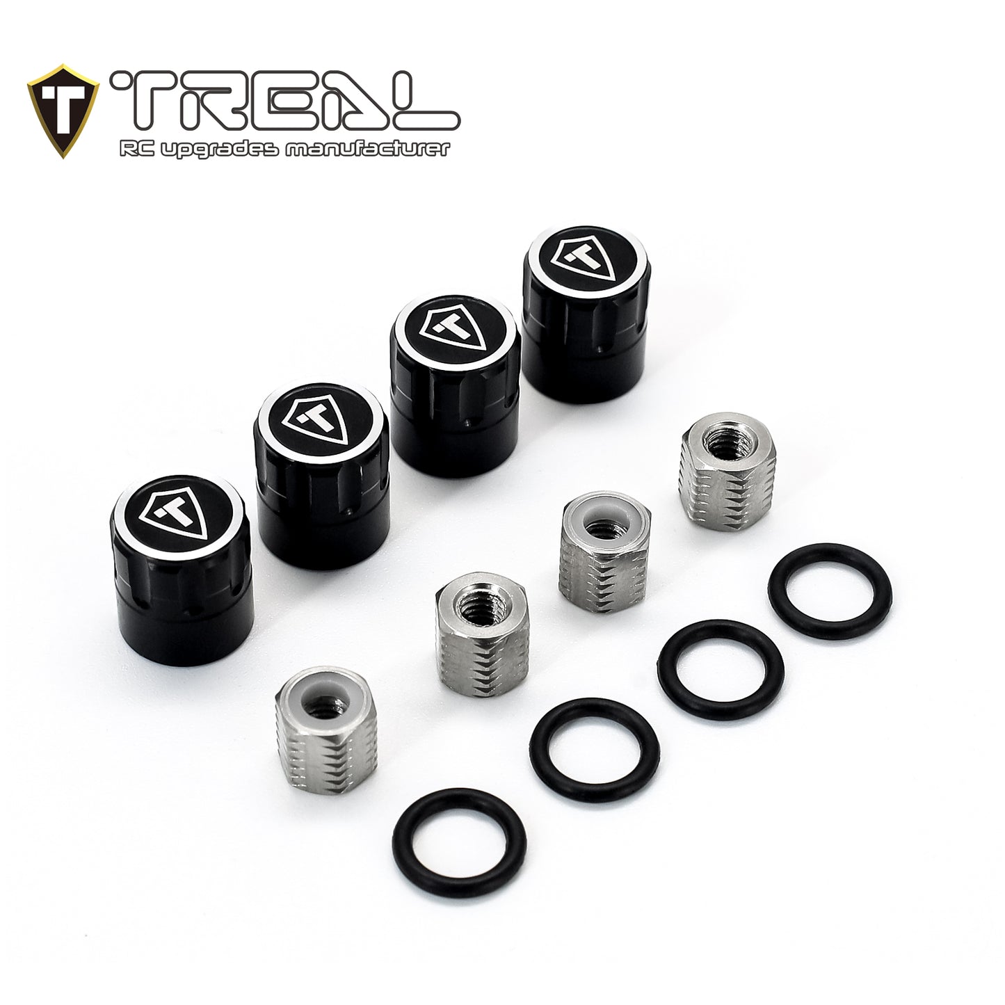 TREAL 1.9 Wheel Center Caps M4 Nuts(4P) for 1/10 RC Crawler TRX4 Axial SCX10 III SCX10 II Capra