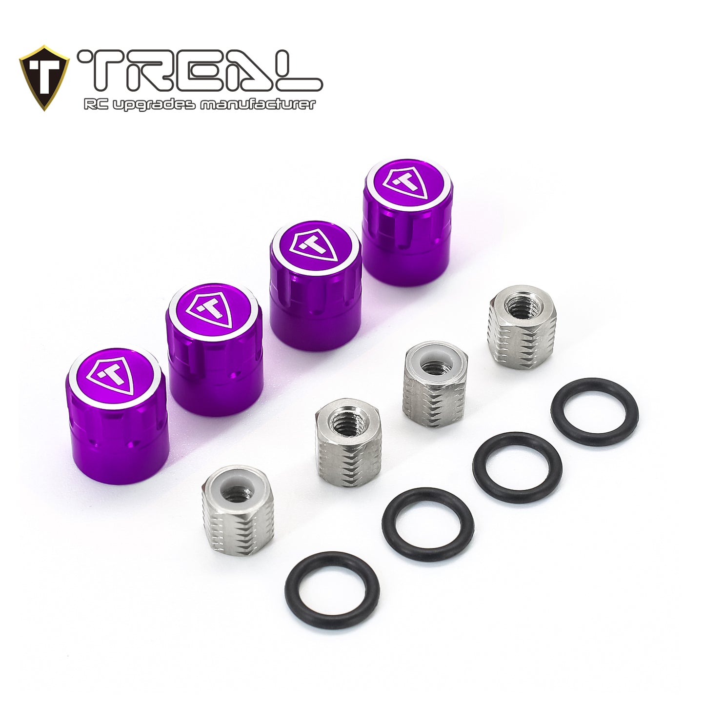 TREAL 1.9 Wheel Center Caps M4 Nuts(4P) for 1/10 RC Crawler TRX4 Axial SCX10 III SCX10 II Capra