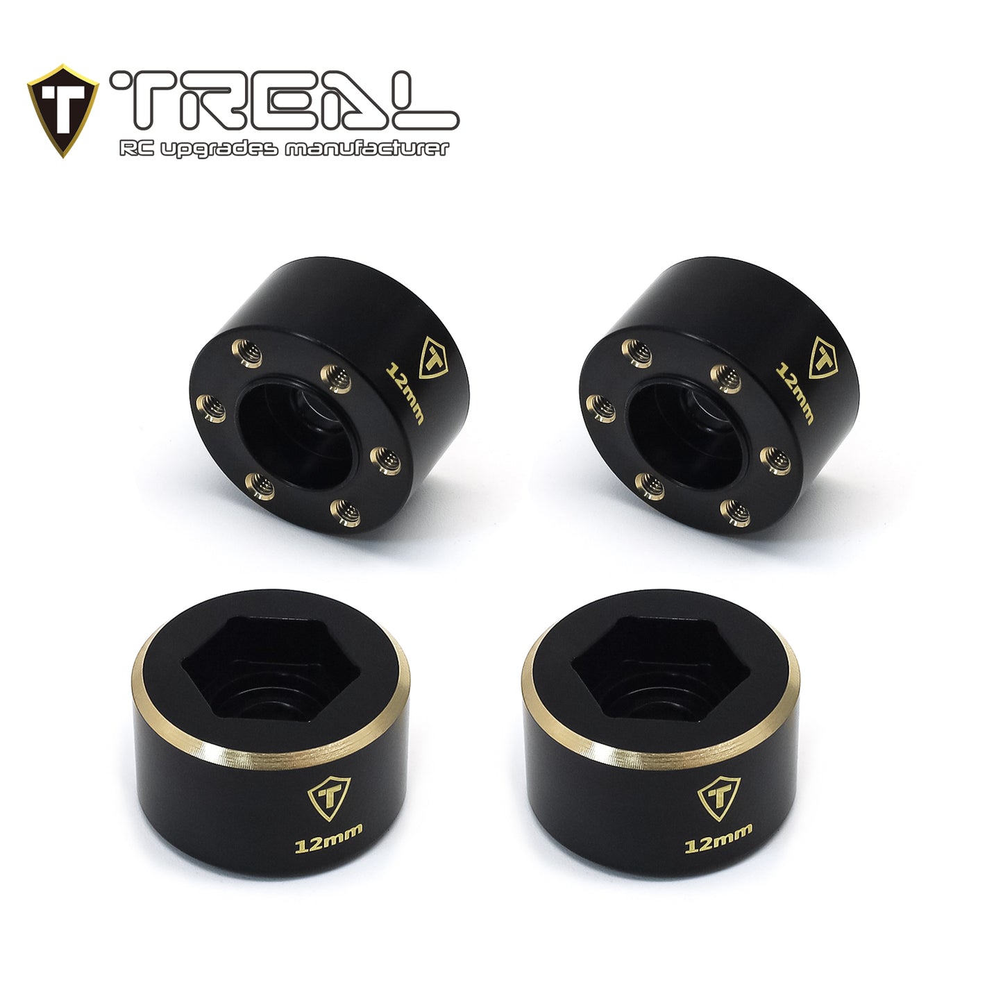 TREAL 1.9 Wheel Hubs Brass Weights 9mm/12mm/15mm/18mm Widen Adapters Compatible with 1/10 RC Crawlers