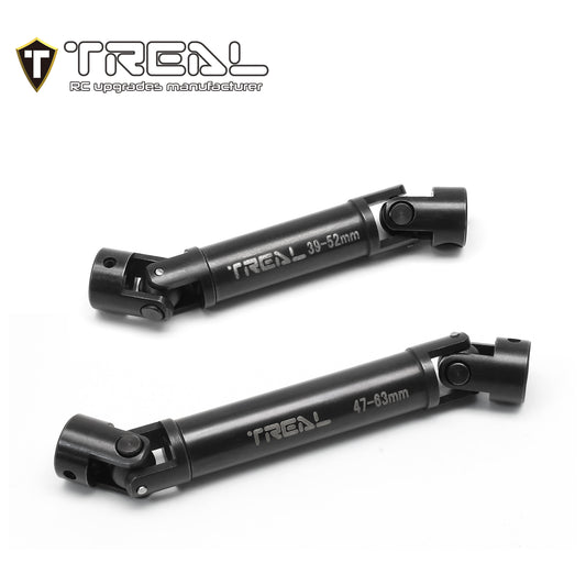 TREAL AX24 Driveshaft Set Harden Steel Metal Center Drive Shafts (2P) for 1:24 Axial AX24 XC-1