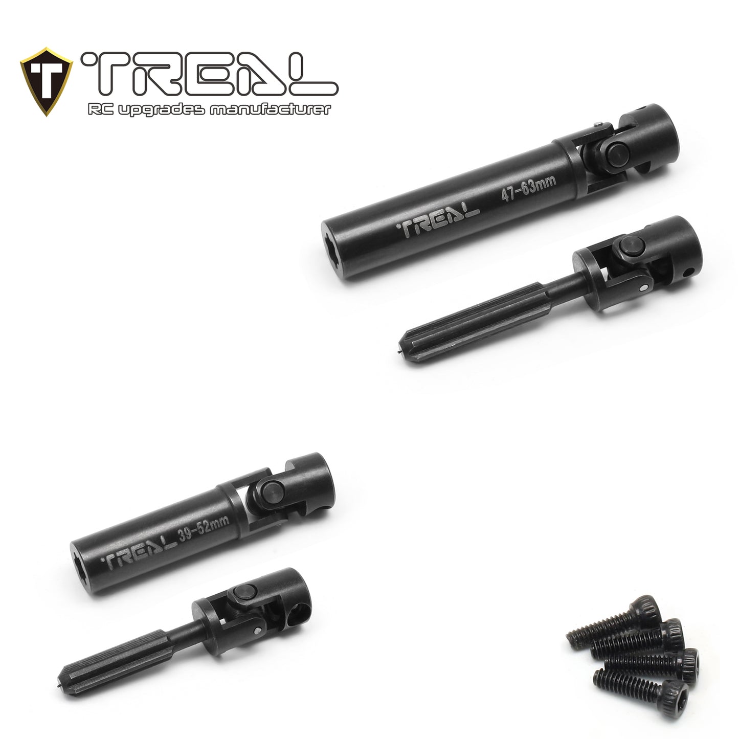 TREAL AX24 Driveshaft Set Harden Steel Metal Center Drive Shafts (2P) for 1:24 Axial AX24 XC-1