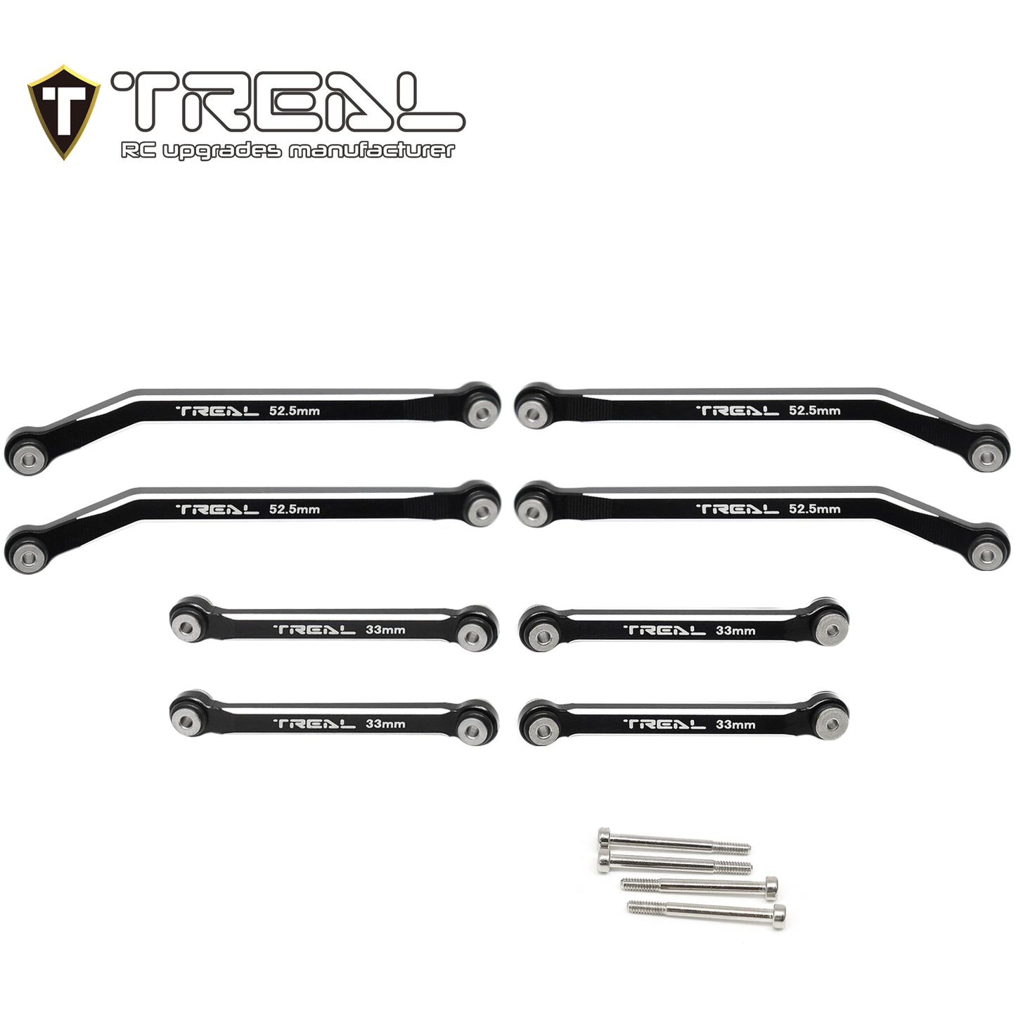TREAL AX24 High Clearance Links (8P) CNC Machined Aluminum 7075 Compatible with Axial 1/24 AX24 XC-1