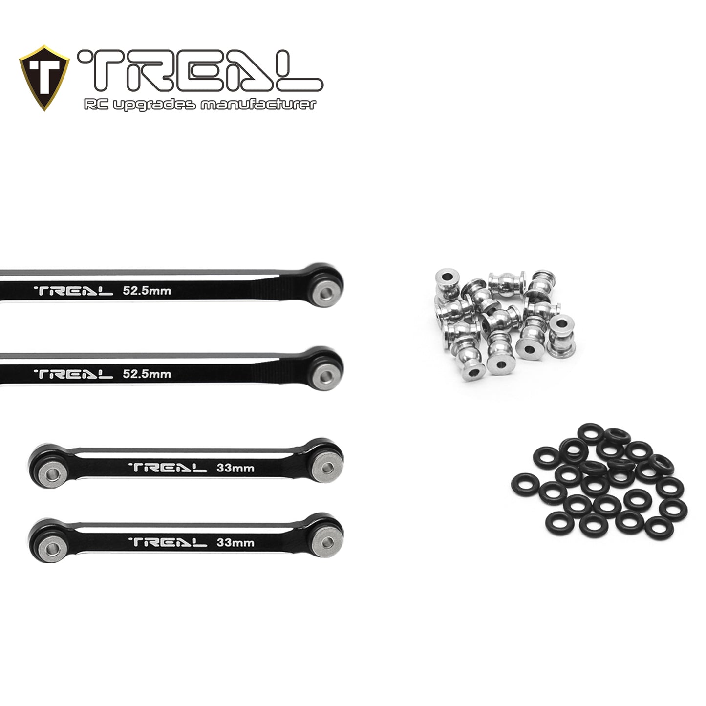 TREAL AX24 High Clearance Links (8P) CNC Machined Aluminum 7075 Compatible with Axial 1/24 AX24 XC-1