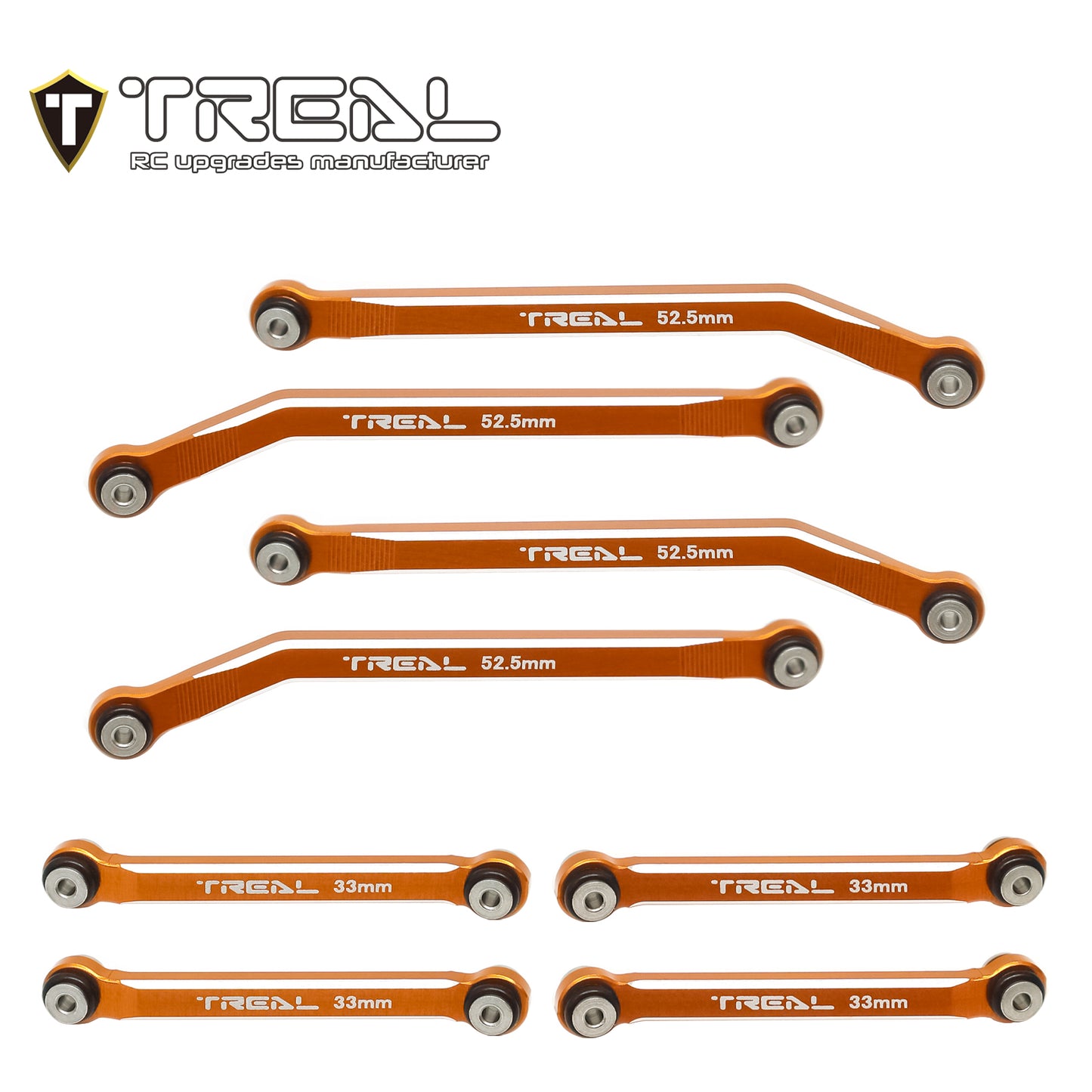 TREAL AX24 High Clearance Links (8P) CNC Machined Aluminum 7075 Compatible with Axial 1/24 AX24 XC-1