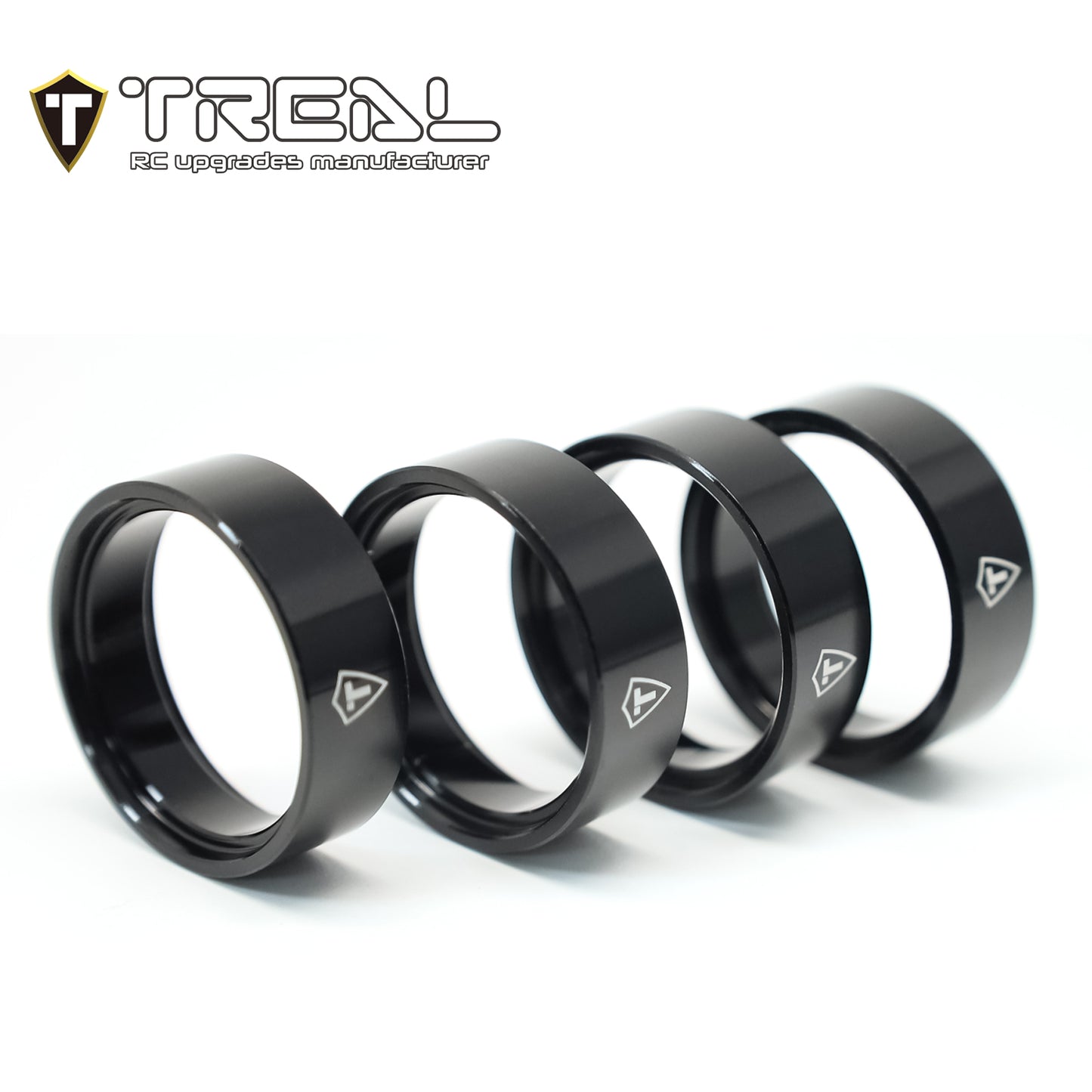 TREAL Aluminum Center Rings (4pcs) for SCX24 Beadlock Wheels