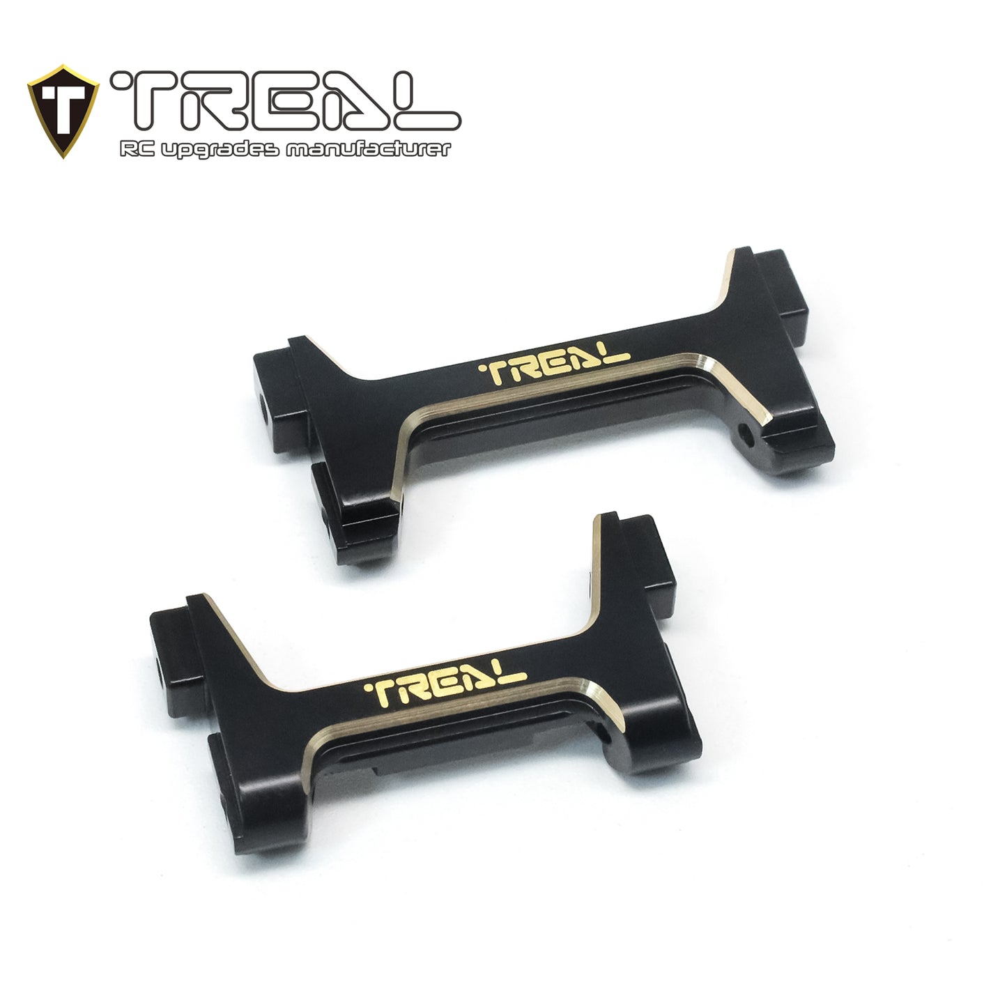 TREAL Brass Front and Rear Bumper Mounts Set (F&R) Heavy Weight Upgrades for 1/18 TRX4M