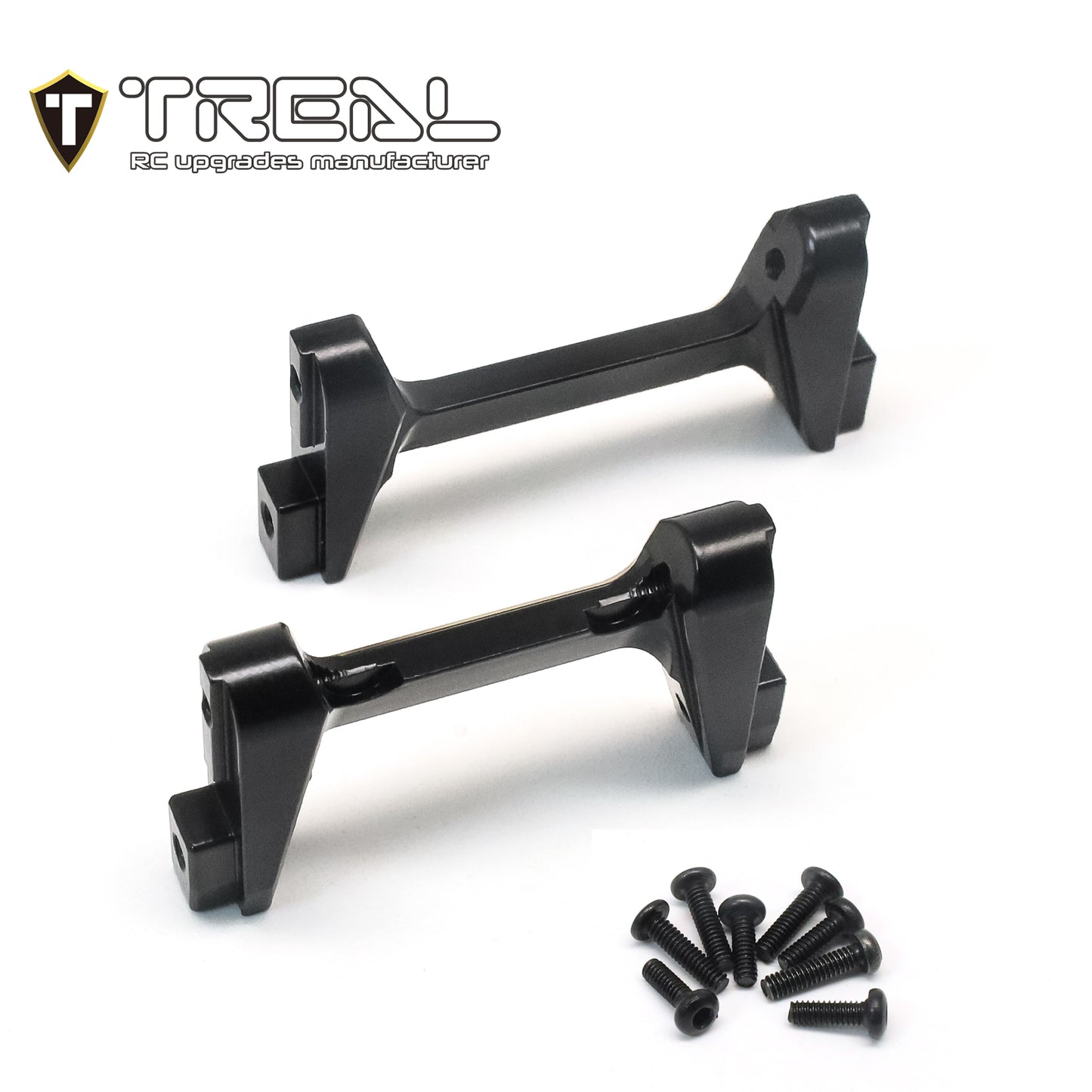 TREAL Brass Front and Rear Bumper Mounts Set (F&R) Heavy Weight Upgrades for 1/18 TRX4M