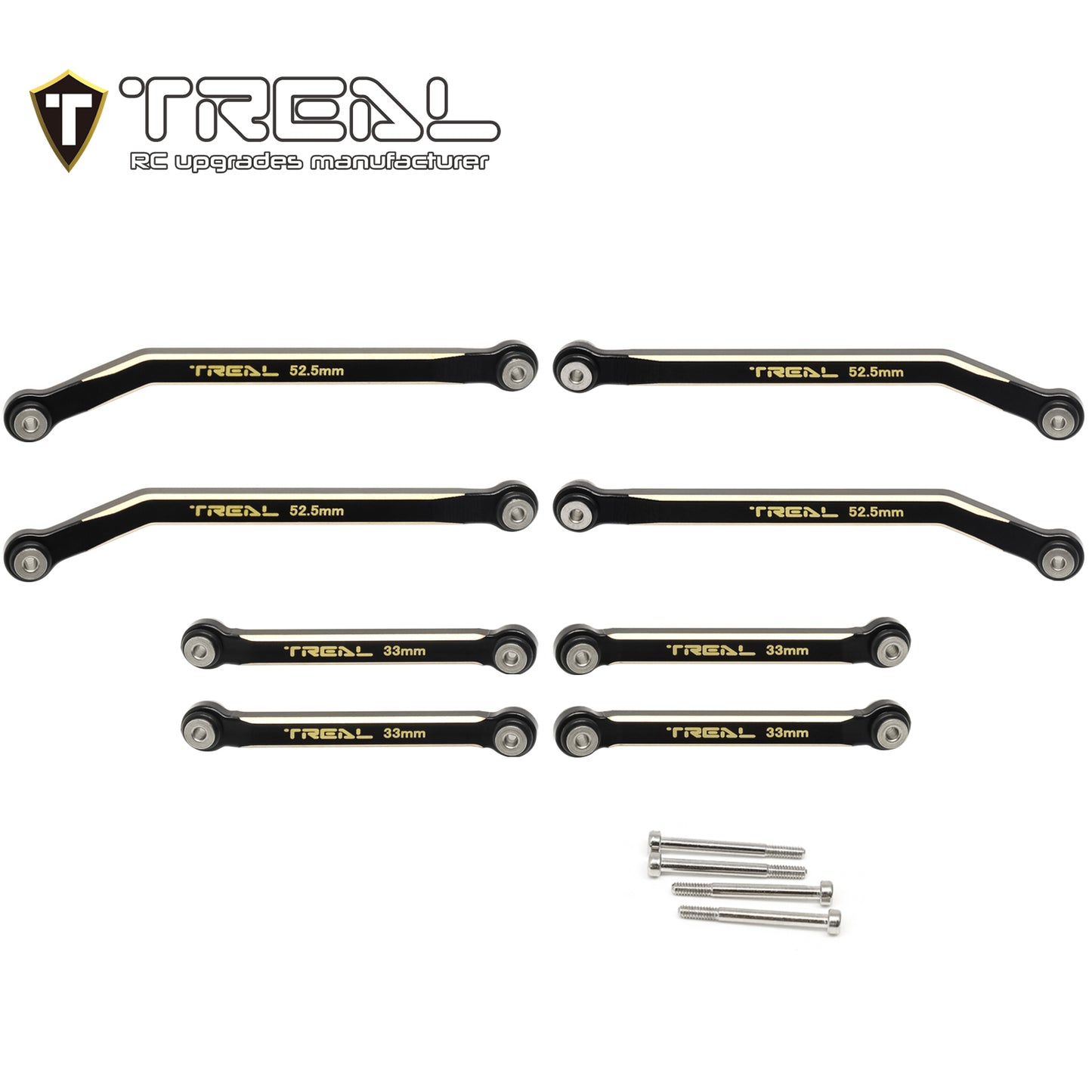 TREAL Brass High Clearance Links (8P) Upgrades Compatible with Axial 1/24 AX24 XC-1