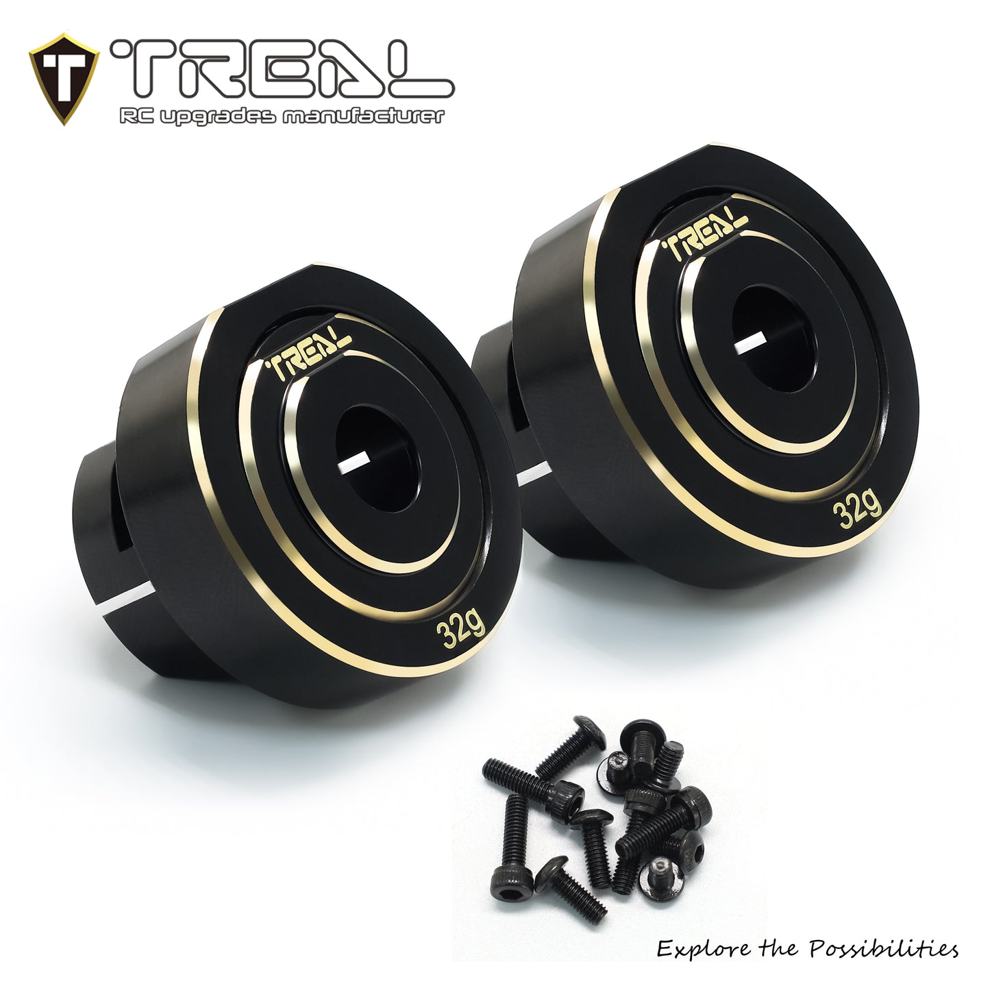 TREAL Brass Rear Axle Counter Weight Upgrades Compatible with 1/10 SCX10 PRO 4WD Kit