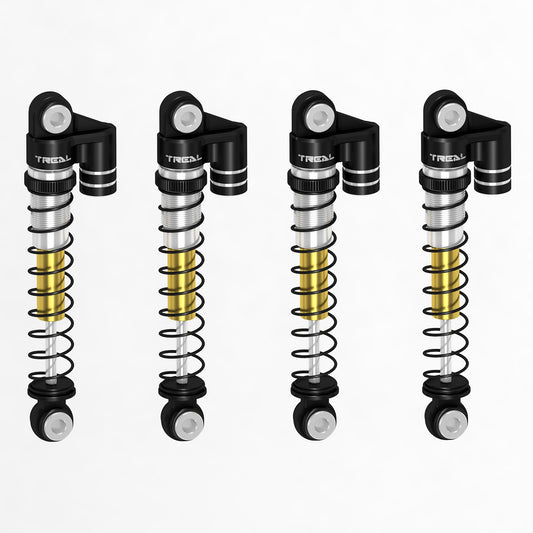 TREAL FCX24 Shocks 43mm Threaded Tele Double Barrel Shocks (4) for FMS 1/24 FCX24 Power Wagon