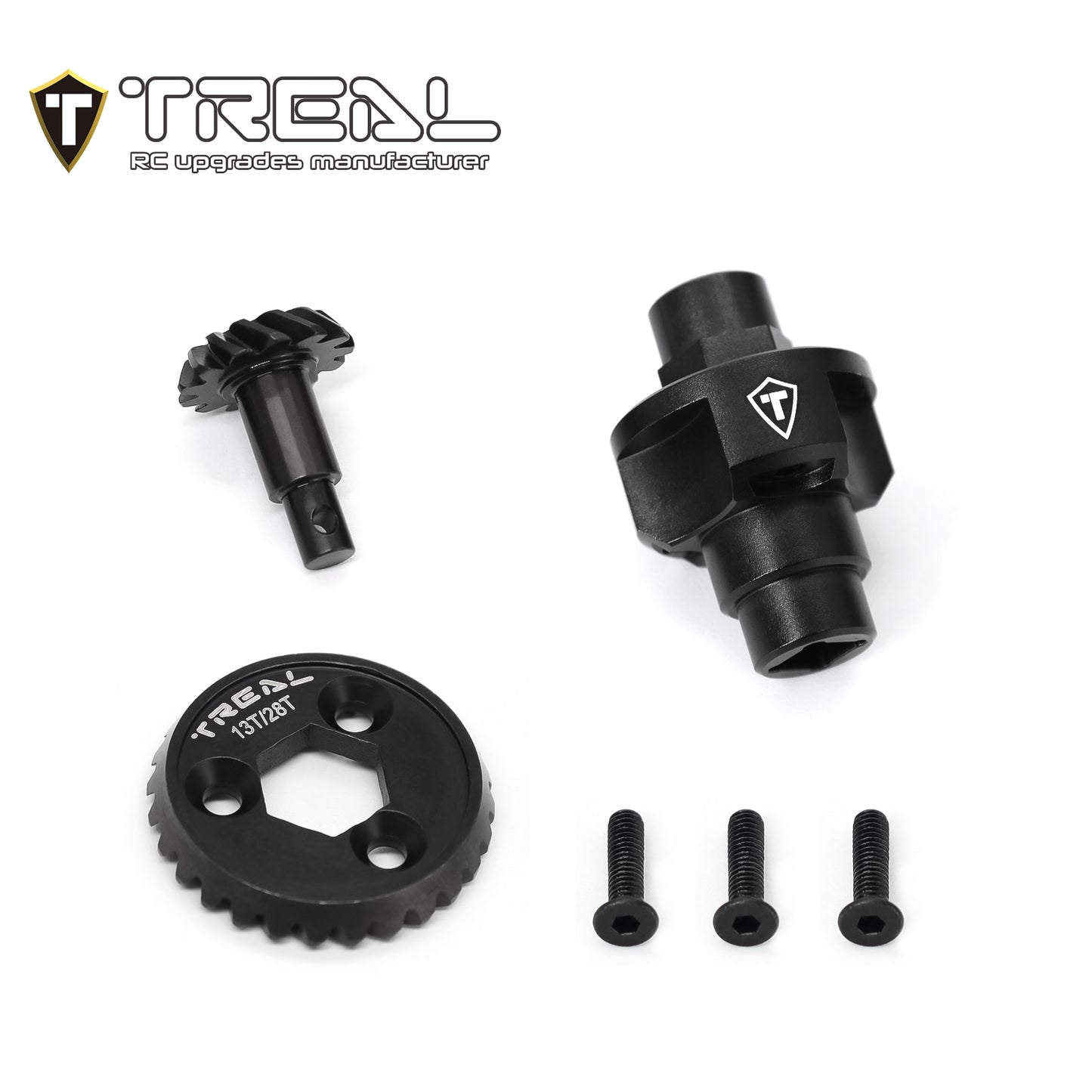 TREAL HD Steel Axle Overdrive Gear Set - 13T/28T (17% Overdrive) for 1/18 UTB18 Capra