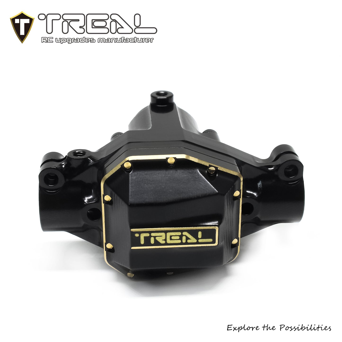 TREAL SCX10 Pro Brass Front Axle Center 3rd Member Housing w Diff Cover Heavy Weight Upgrades Compatible with Axial 1/10th SCX10 PRO Comp Kit