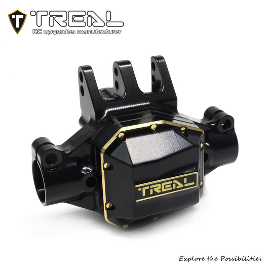 TREAL SCX10 Pro Brass Rear Axle Center 3rd Member Housing w Diff Cover Heavy Weight Upgrades Compatible with Axial 1/10th SCX10 PRO Comp Kit