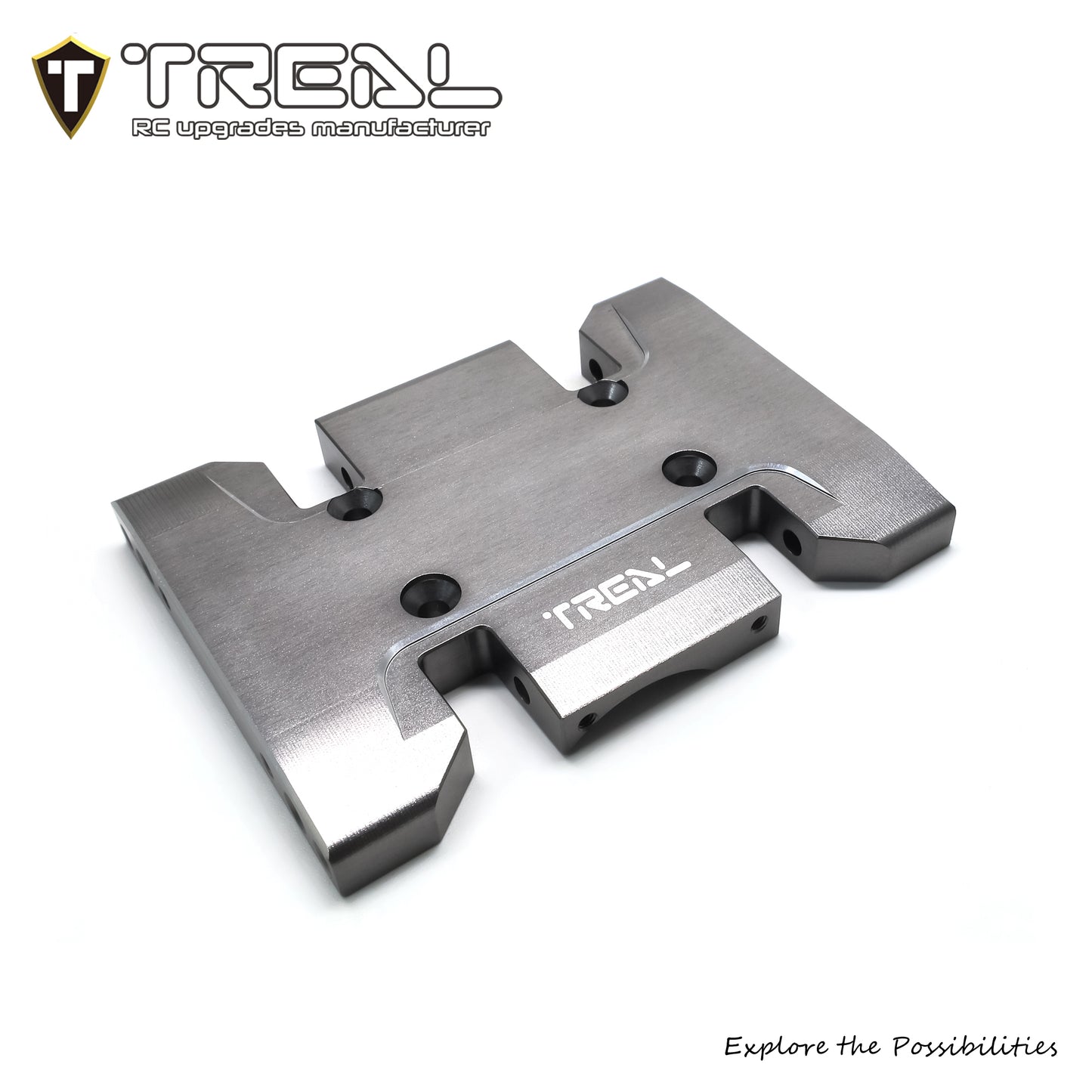 TREAL SCX10 Pro Center Skid Plate Aluminum 7075 CNC Billet Machined Upgrades Parts