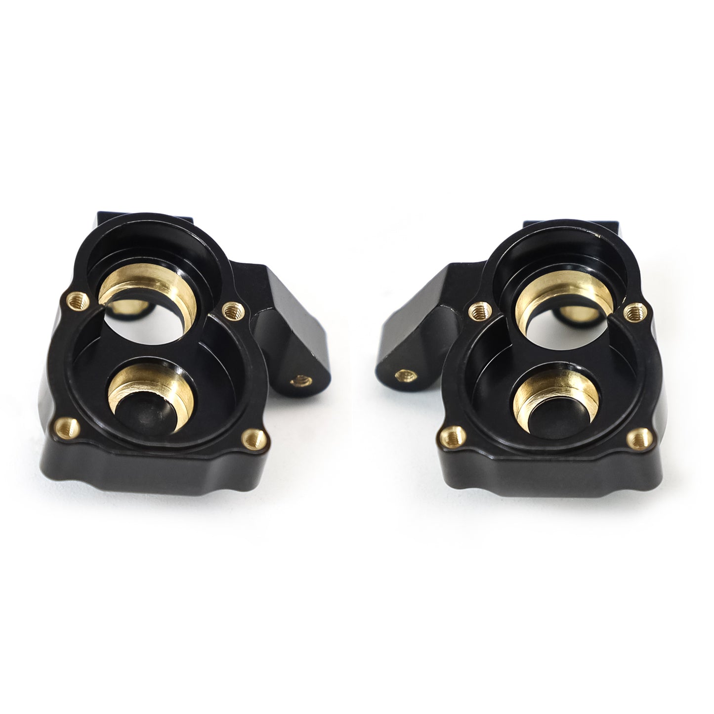 TREAL SCX24 Brass Inner Portal Covers(2P) Front Steering Knuckles 11g for Portal Axles-Black