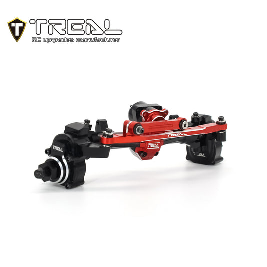 TREAL SCX24 Front Portal Axles Complete Kit CVD shaft,Aluminum 7075 CNC Machined Axle Housing for Axial 1/24 SCX24