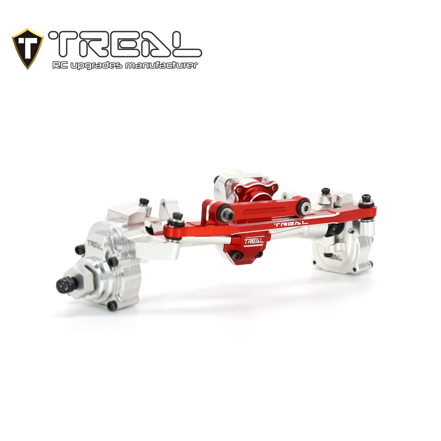 TREAL SCX24 Front Portal Axles Complete Kit CVD shaft,Aluminum 7075 CNC Machined Axle Housing for Axial 1/24 SCX24