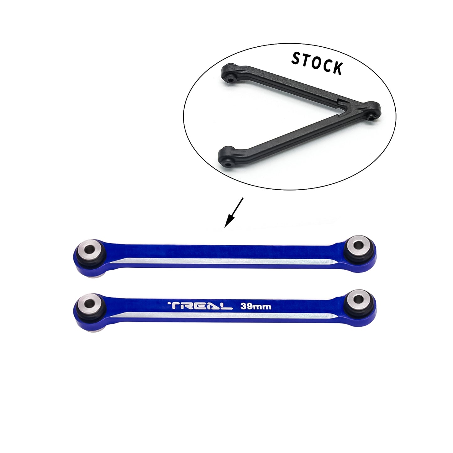 TREAL SCX24 High Clearance Links 4-Links Design (8pcs) Aluiminum 7075 for Axial SCX24 Gladiator
