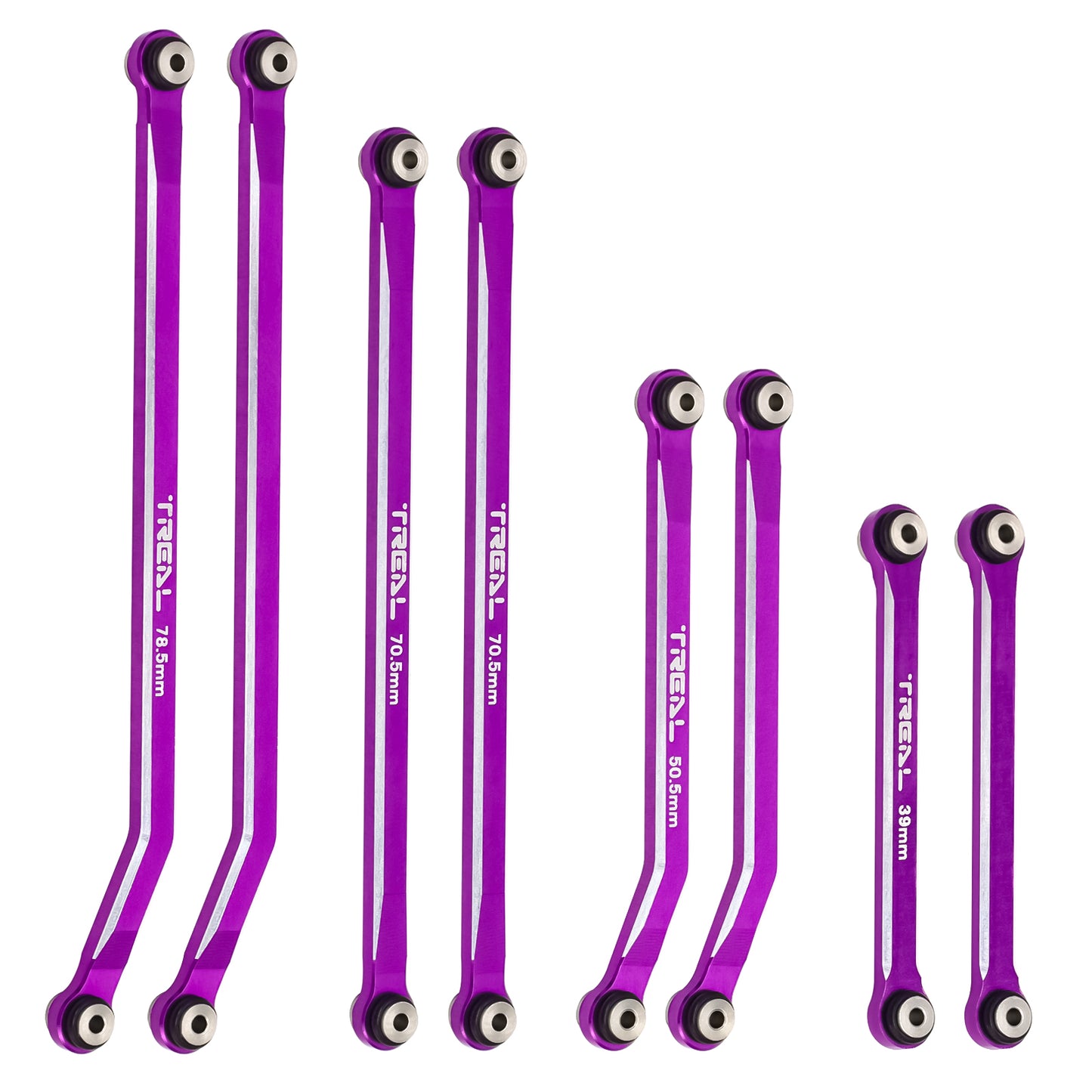 TREAL SCX24 High Clearance Links 4-Links Design (8pcs) Aluiminum 7075 for Axial SCX24 Gladiator