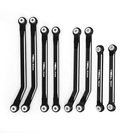 TREAL SCX24 High Clearance Links C10 Bronco 4-Links Design (8pcs) Alu# 7075 for Axial SCX24 C-10 AXI00001 JLU AXI00002 Bronco AXI00006