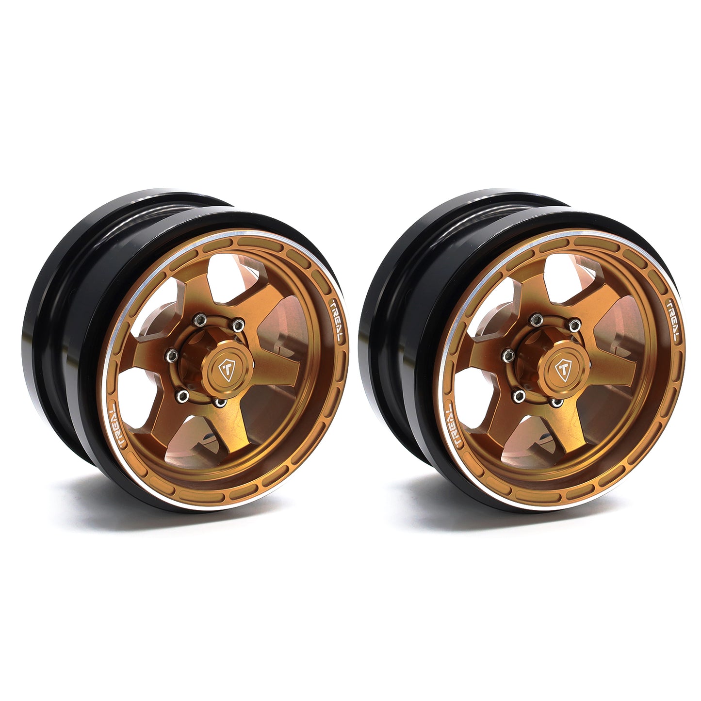 TREAL SCX6 Wheels 2.9'' Beadlock Wheels (2) CNC Machined SCX6 Upgrades Parts for Axial SCX6-Type A
