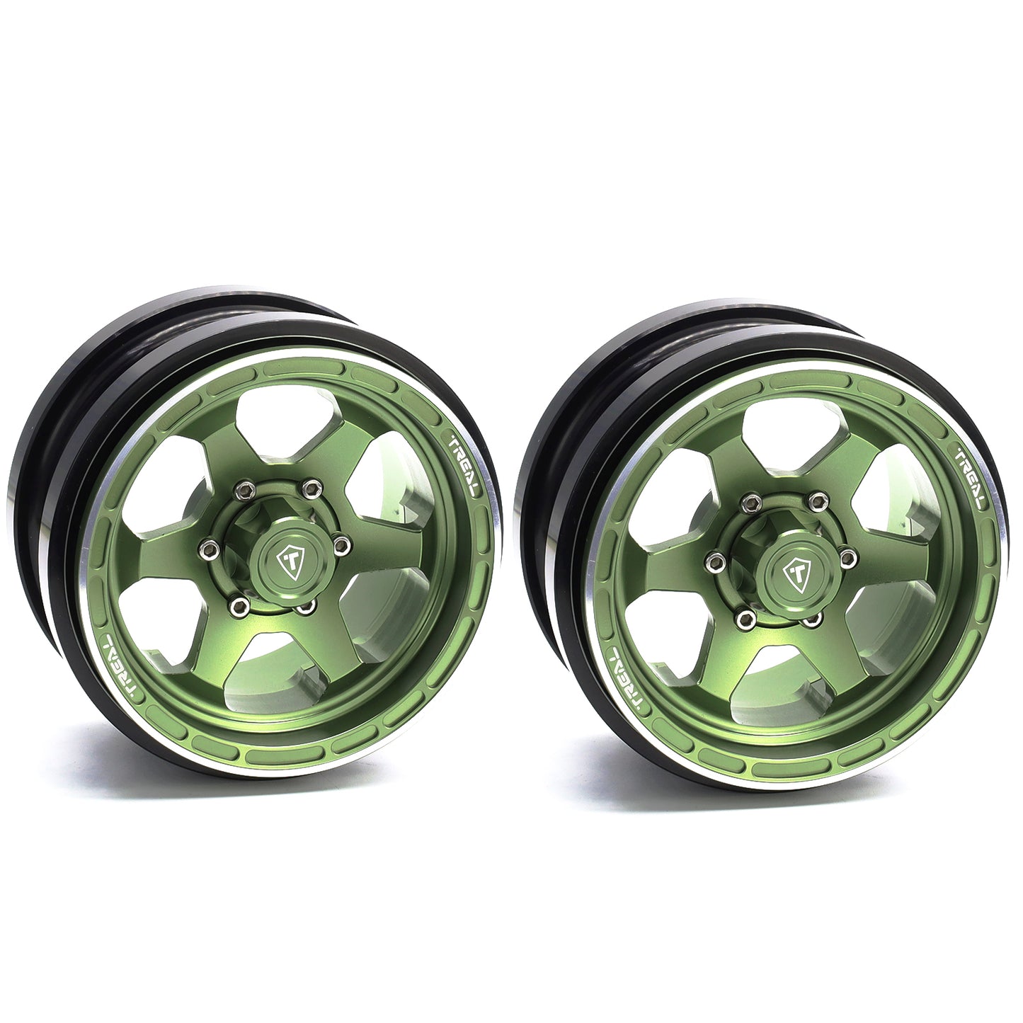 TREAL SCX6 Wheels 2.9'' Beadlock Wheels (2) CNC Machined SCX6 Upgrades Parts for Axial SCX6-Type A