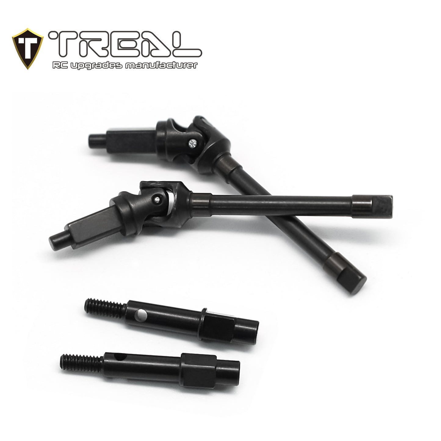 TREAL Steel Front CVD Shafts (2pcs) for SCX24 Front Portal Axles