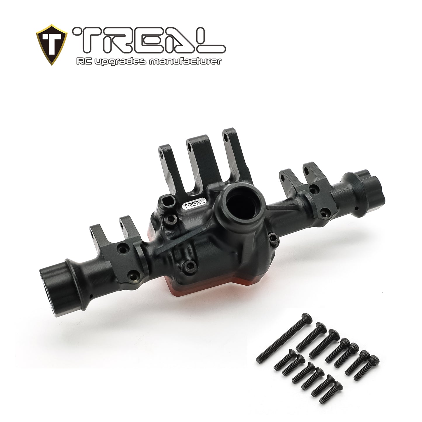 TREAL TRX-6 Rear Axle Housing, Aluminum 7075 CNC Billet Middle Axle Housing, with Differential Cover for TRX6 G 63, TRX-6 Ultimate RC Hauler